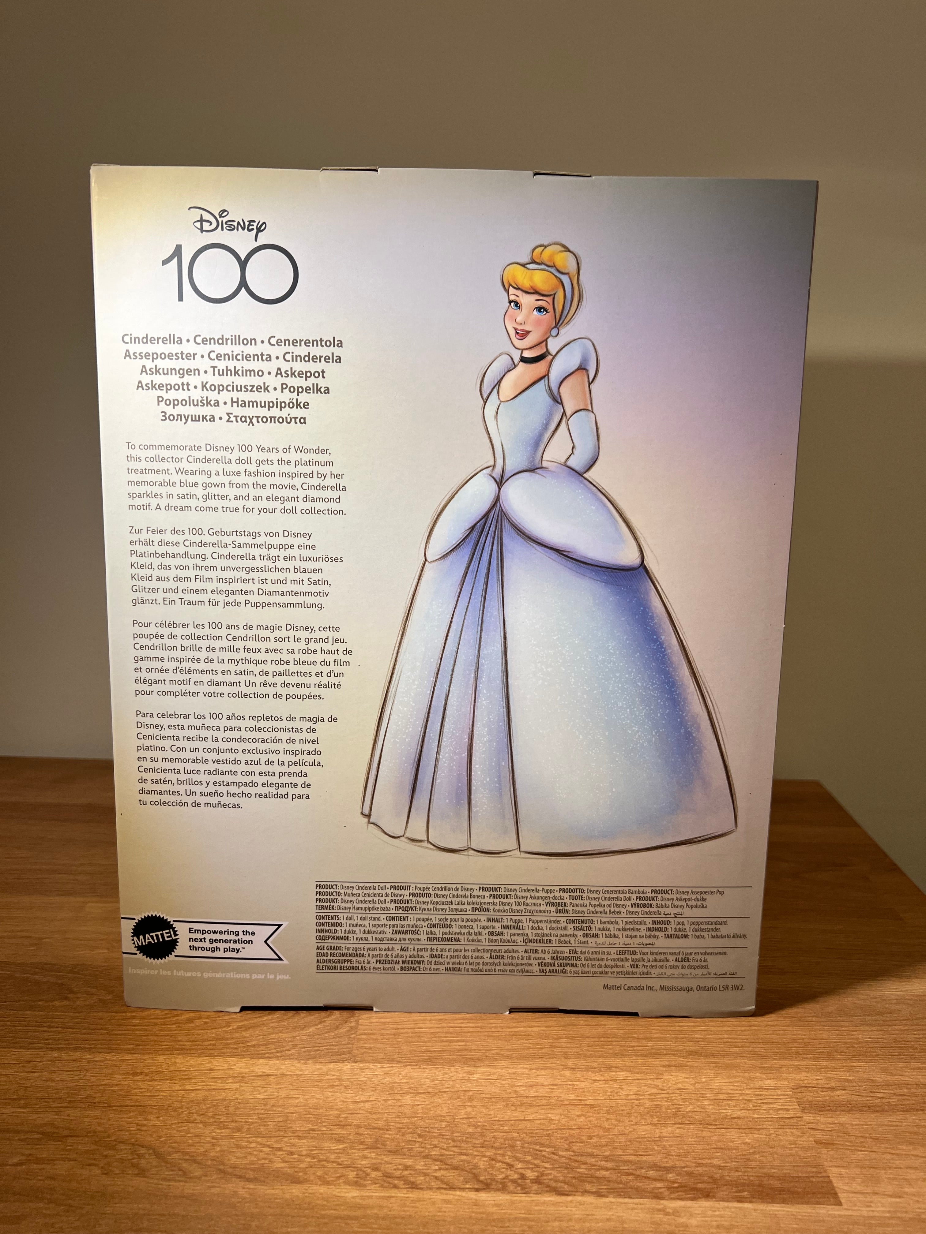 Disney Collector Cinderella Disney 100 Years Doll - Mattel - Limited Edition